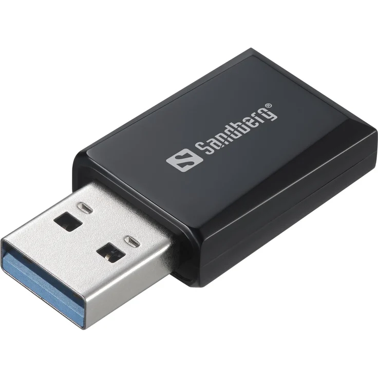 Sandberg Mini Wifi Dongle 1300 Mbit/s, Dual-Band WLAN-Adapter mit USB Typ-A und AES-Verschlüsselung, schwarz