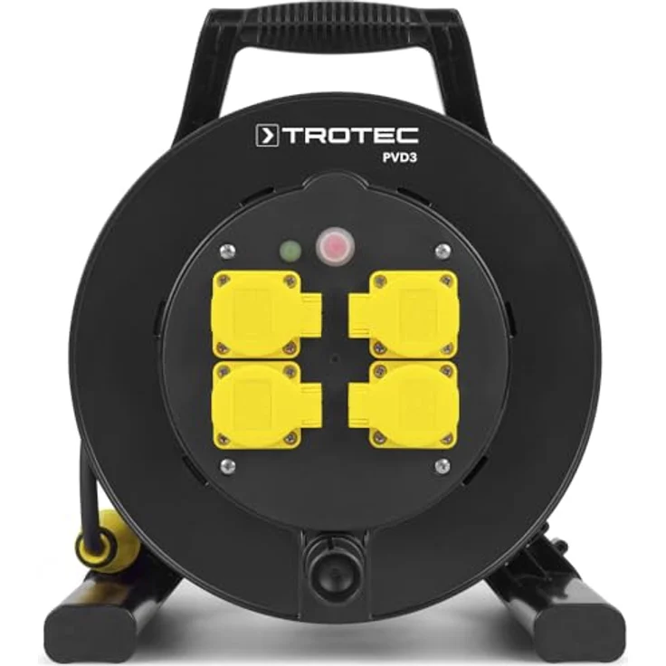 TROTEC Kabeltrommel PVD3 / 40 m Kabel schwarz mit Betriebsspannungsanzeige und Thermoschutzschalter – Bild 2