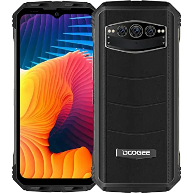 DOOGEE 5G Outdoor Smartphone ohne Vertrag V30, eSIM, Dimensity 900 Octa Core 8GB+256GB, 6.58'' 120Hz FHD+, 108MP Triple AI Kamera(20MP Nachtsicht), 10800mAh Akku, Android 12 IP68 Handy, NFC Schwarz