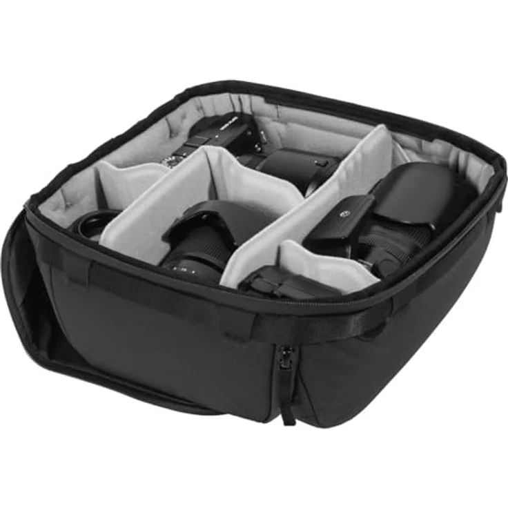 Peak Design Medium Camera Cube kompatible Reisetaschen (BCC-M-BK-3), Wetterfeste 160D Nylon-Canvas-Hülle, flexibles FlexFold-Organisationssystem – Bild 2