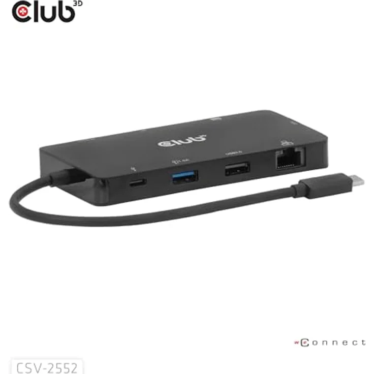Club3D CSV-2552 USB-C® Dockingstation mit Dual HDMI, 4K60Hz, 4x USB-Anschlüssen, integrierten Micro SD/SD-Kartenlesern, RJ45 und Power Delivery 3.0 – Bild 6