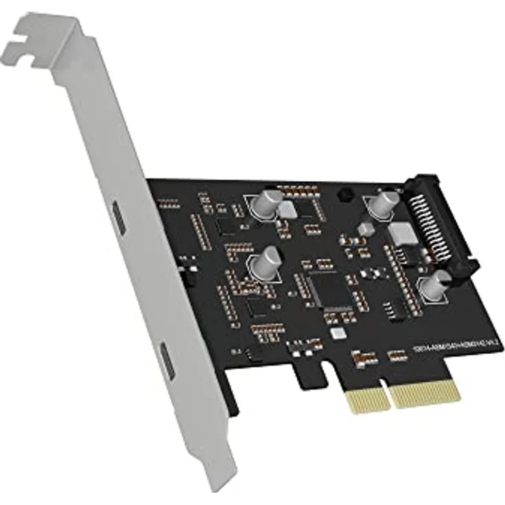 ICY BOX PCIe Kontrollerkarte, 2 x USB-C 3.1 Gen 2 (bis zu 10 Gbps) Anschlüsse, Silber IB-PCI1902-C31