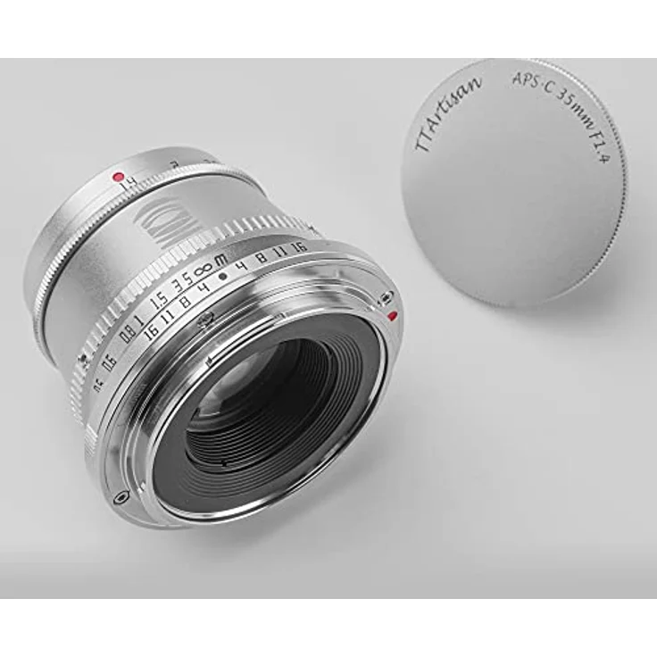 TT Artisan 35mm F1.4 APS-C Weitwinkelobjektiv für Fuji X Mount, manuelle Fokussierung, silber, mit Multi-MC-Coating – Bild 2