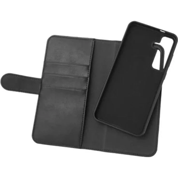 Essentials PU Wallet mit 3 Kartenfächern für Samsung Galaxy S24+, abnehmbar, schwarz
