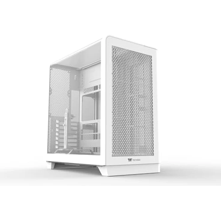 Thermaltake Tt View 390 Air Snow White, Midi Tower PC Gehäuse für Mini-ITX, Micro ATX und ATX, mit 4 mm gehärtetem Glass, vorinstallierten Lüftern und USB-C 3.2 Gen2 Anschluss, Weiss – Bild 1
