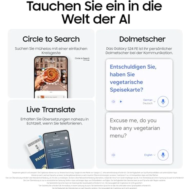 Samsung Galaxy S24 FE Enterprise Edition, AI Business Smartphone ohne Vertrag, 8 GB RAM, 128 GB Speicher, 50-MP-Kamera, Graphite – Bild 4