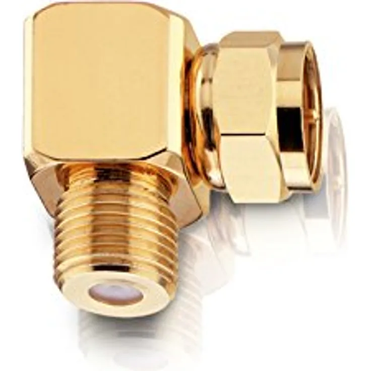 Oehlbach Antenna F-AD 90 Winkeladapter für Antennenkabel mit F-Steckern Gold