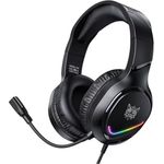 ONIKUMA X31, Kabelgebundene Gaming-Kopfhörer mit RGB-Beleuchtung, Surround-Sound und integriertem Mikrofon für PC und Xbox