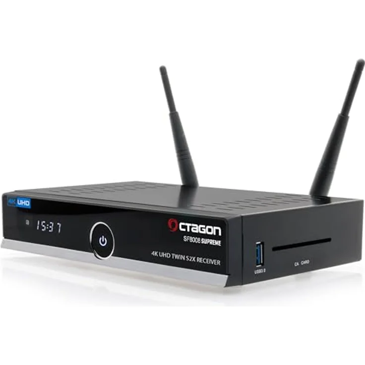 Octagon SF8008 V3 Supreme, 4K UHD Linux Receiver mit Twin Tuner, Silabs Tuner, SSD-Slot, Dual-Band WiFi, Bluetooth 5.1, Schwarz – Bild 3