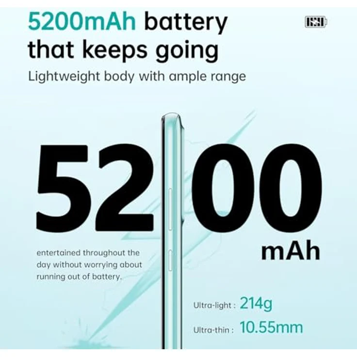 CUBOT Note 21 – 6,5-Zoll-HD+-Smartphone, 6 GB und 128 GB, 50 MP Dual-Kamera, 5200 mAh Akku, Android 13, OctaCore-Prozessor, Grün – Bild 3