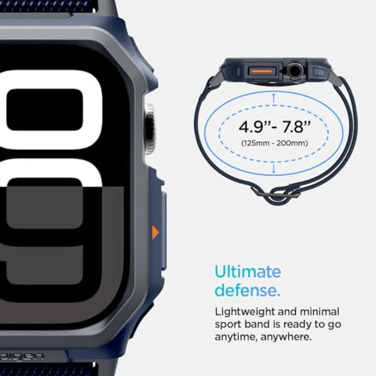 Spigen Lite Fit Pro Hülle mit Armband, TPU-Gehäuse, für Apple Watch 10 46mm (2024), marineblau – Bild 3