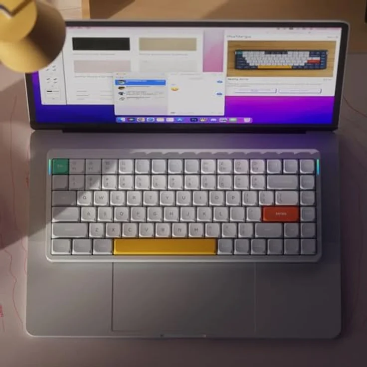 nuphy Air75 V2 Kabellose mechanische Tastatur, 84 Tasten RGB Hot-Swap, Bluetooth 5.1, 2.4G, kabelgebunden-White Gateron Aloe Switch – Bild 3