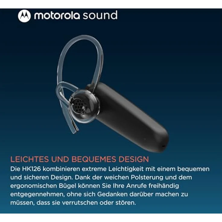 Motorola HK126 In Ear Headset, kabellos Bluetooth® mit 8 Stunden Sprechzeit, Schwarz – Bild 5