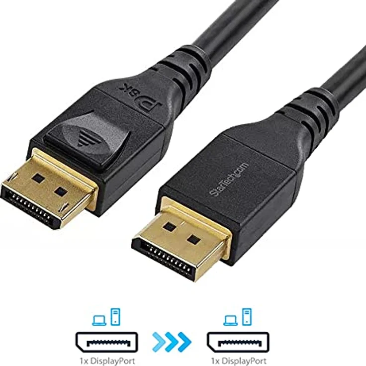 StarTech.com 4 m VESA-zertifiziertes DisplayPort 1.4 Kabel 8K 60Hz HBR3 HDR Super UHD DisplayPort auf DisplayPort Monitorkabel Ultra HD 4K 120Hz DP 1.4 Slim Video Kabel M-M DP Stecker (DP14MM4M) - Preisvergleich – Bild 3