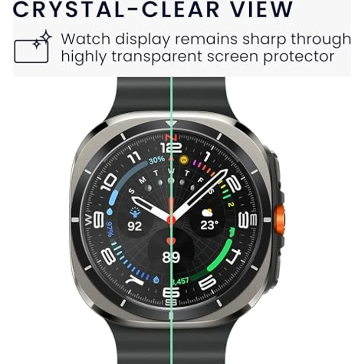kwmobile 2X Schutzglas kompatibel mit Samsung Galaxy Watch 7 Ultra Folie - Transparente Hartglas Schutzfolie für Smartwatch - Displayschutz für Fitness Tracker – Bild 3