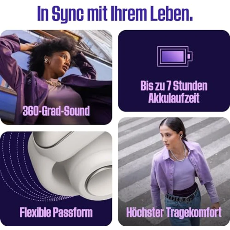 Bose Ultra Open Earbuds, Clip On Kopfhörer mit Bluetooth und OpenAudio Technologie, ergonomisches Open-Ear-Design – Bild 3