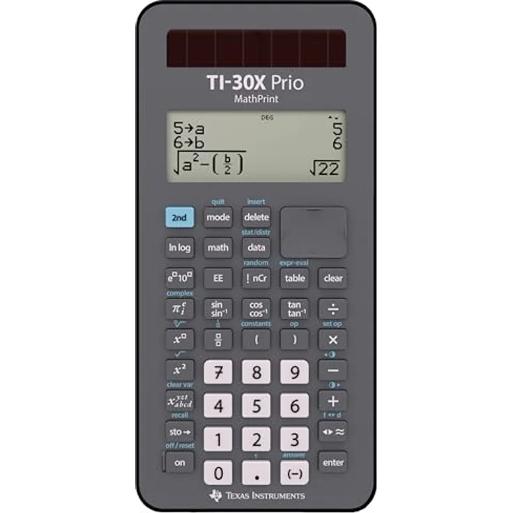 Texas Instruments Taschenrechner TI-30X Prio MathPrint, BrГјche, Quadratwurzeln, Pi, LCD-Display, Batterie/ Solar, HГјlle – Bild 2