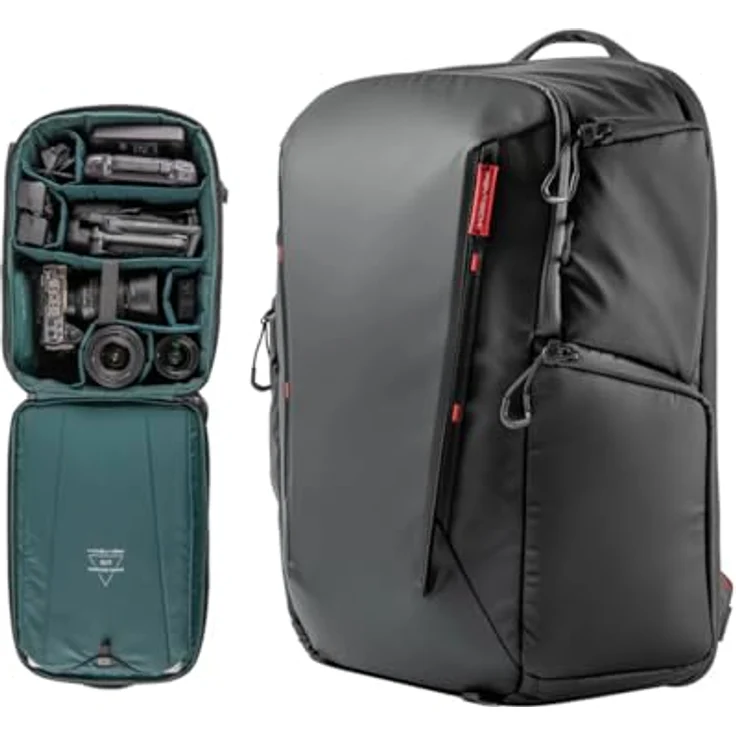 Pgytech OneMo Lite, Fotorucksack 22 l mit verstellbaren Fächern und Batteriefach, Schwarz – Bild 8