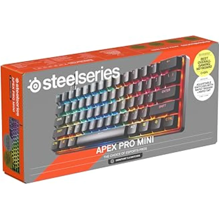 SteelSeries Apex Pro Mini Gen 3, kompakte Gaming-Tastatur mit magnetisch-mechanischen Schaltern, RGB-LED-Hintergrundbeleuchtung, USB kabelgebunden, schwarz – Bild 9