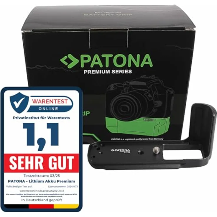 Patona Premium Handgriff für Fuji X-T10 X-T20 X-T30, Aluminium/Kunststoff, Arca Swiss kompatibel, 80 g