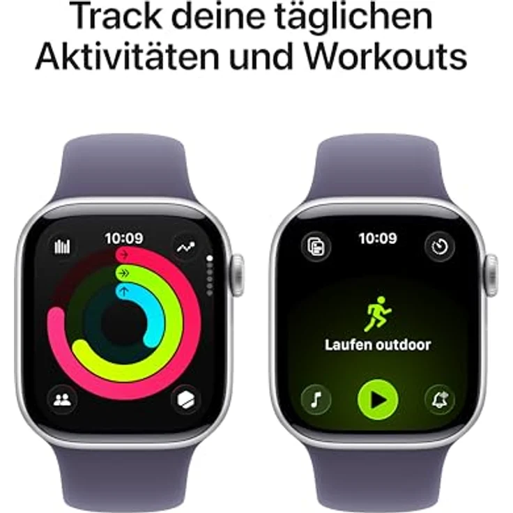 Apple Watch Series 11 Cellular, 42 mm, Aluminiumgehäuse Silber, Sportarmband Nebelviolett - M/L – Bild 3