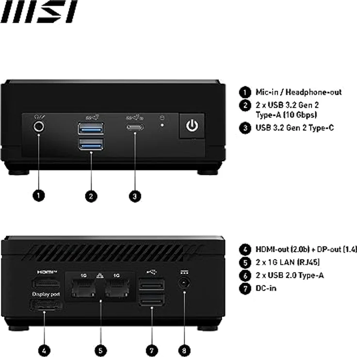 MSI Cubi N ADL-007DE N100 Mini-PC, Intel N100, 4 GB RAM, 128 GB SSD, Luftkühlung, kompakt und leise – Bild 7