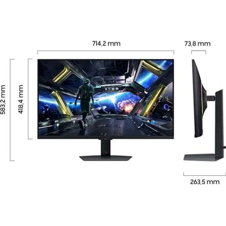 Samsung Odyssey G70D 4K Gaming Monitor, 32 Zoll, IPS-Panel, AMD FreeSync Premium, HDR10+, LS32DG702EUXEN – Bild 2