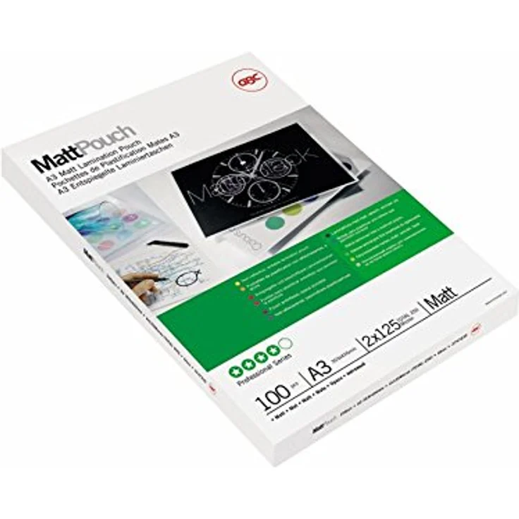 GBC Laminierfolien A3 Matt 75 mic, Beschriftbare Oberfläche, Robuste Laminiertaschen im 100er Pack, Glänzend, Transparent, Ideal für Büro & Schule, 41660E – Bild 2