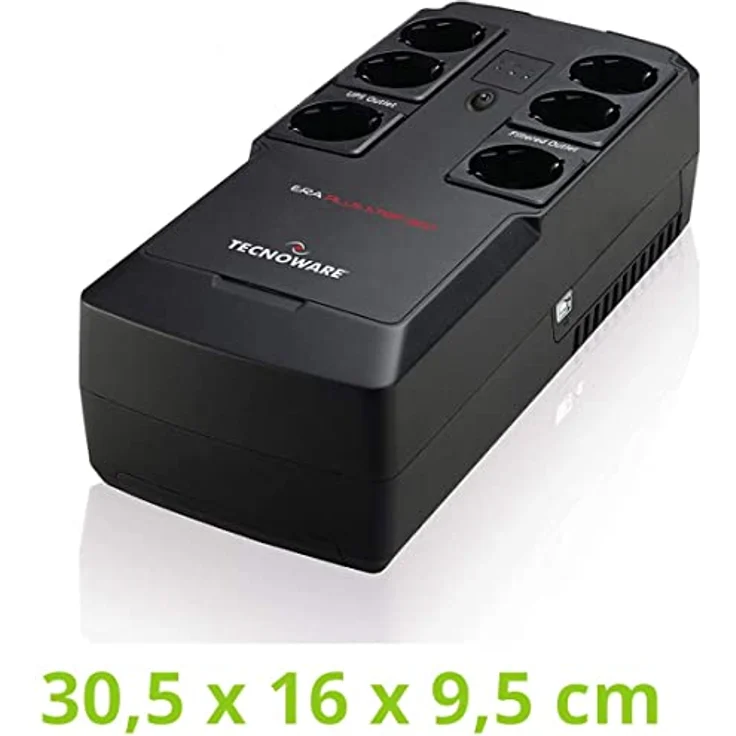 Tecnoware USV ERA PLUS STRIP 800 Unterbrechungsfreie Stromversorgung - 6 Schuko-Ausgänge - Autonomie bis zu 20 min mit 1 PC oder 60 min mit Modem Router - Leistung 800 VA – Bild 3