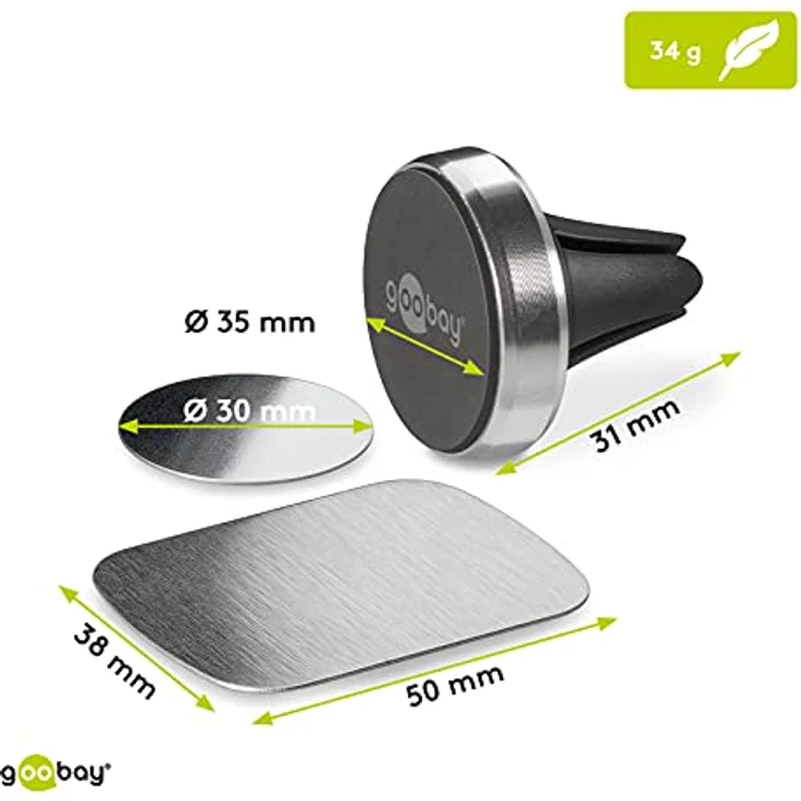 Goobay 38685 Magnethalterungs-Set Universal im Slim Design für Smartphone Auto schwarz-silber – Bild 4