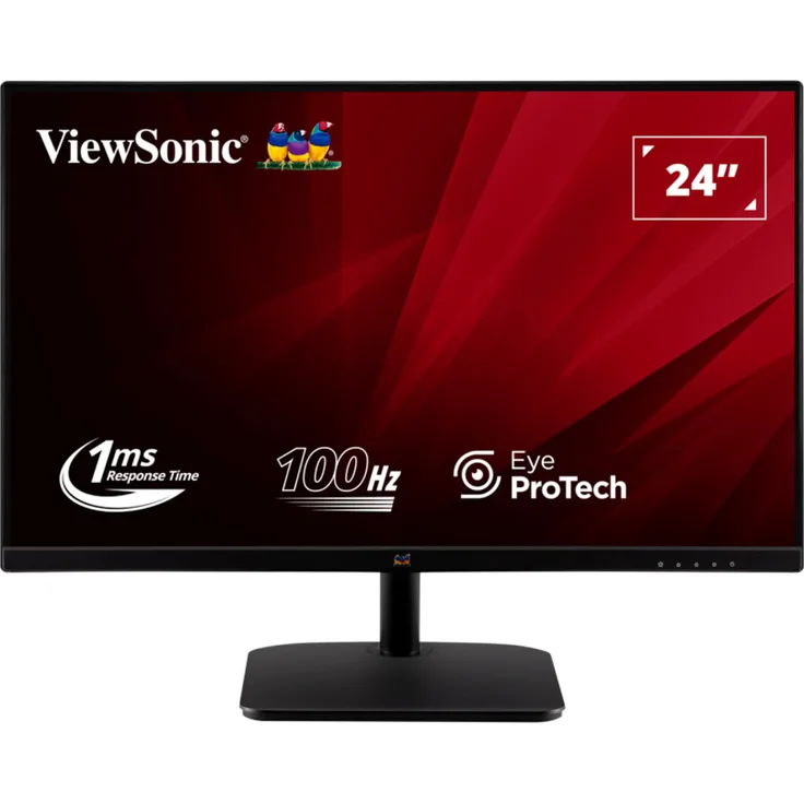 ViewSonic VA2432-MHD-3, 24" Full-HD-IPS-Monitor mit 100 Hz, DisplayPort, HDMI und VGA