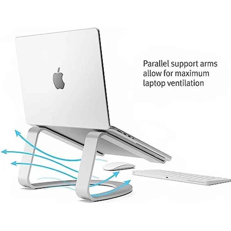 Twelve South Curve SE für MacBooks und Laptops | Aluminium Ergonomischer Desktop-Kühlständer, Silber – Bild 2