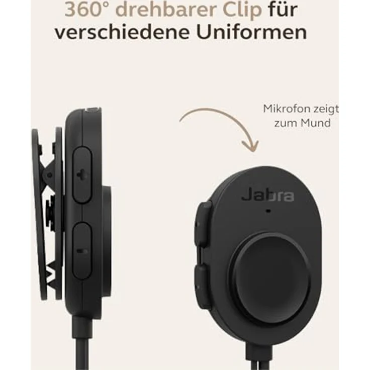 Jabra Perform 10, Wired Push-to-Talk Mono Headset mit USB-C-Anschluss für Teams im Einzelhandel, IP67 robust und leicht, unidirektionales Mikrofon – Bild 6