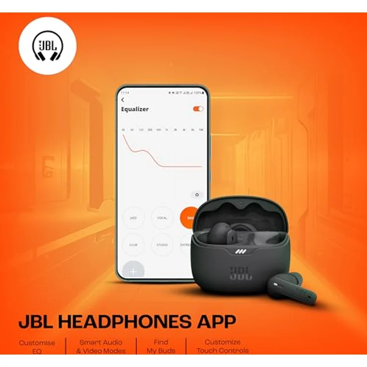 JBL Tune 245NC TWS wireless In-Ear-Kopfhörer mit Active Noise Cancelling (ANC) und Freisprechfunktion, schwarz – Bild 6