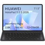 HUAWEI MatePad 11.5 S 2026 Tablet, 2.8K 144Hz PaperMatte Display, 12GB RAM, 256GB, 8800 mAh Akku, 40W Supercharge, WiFi 6+, Bluetooth 5.2, mit GoPaint App