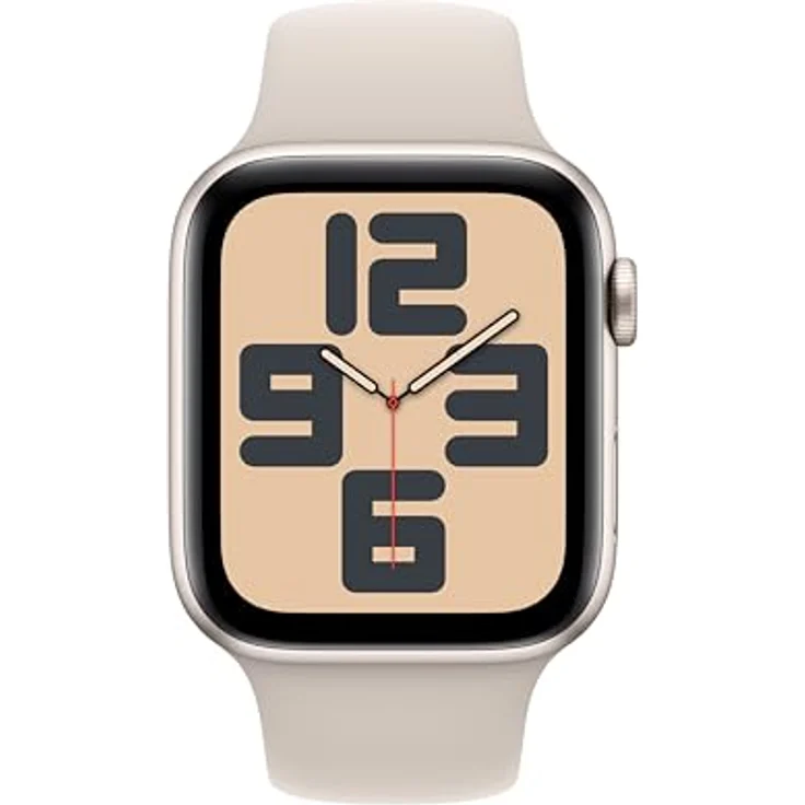 Apple Watch SE GPS, 44 mm Aluminiumgehäuse Polarstern, Sportarmband Polarstern – S/M – Bild 2