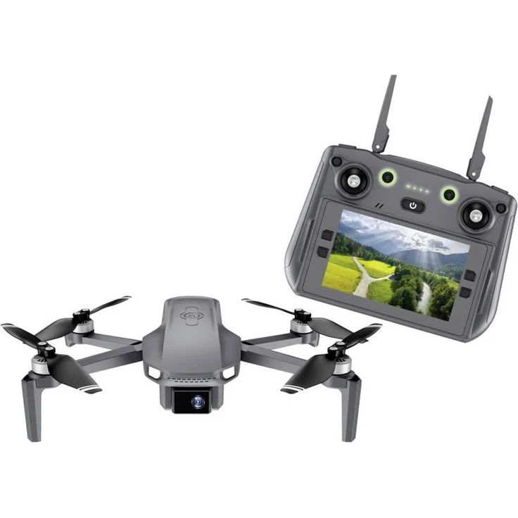 Denver DCG-3572 Quadrocopter, faltbare GPS-Drohne mit 4K Kamera und 15-16 Minuten Flugzeit, schwarz