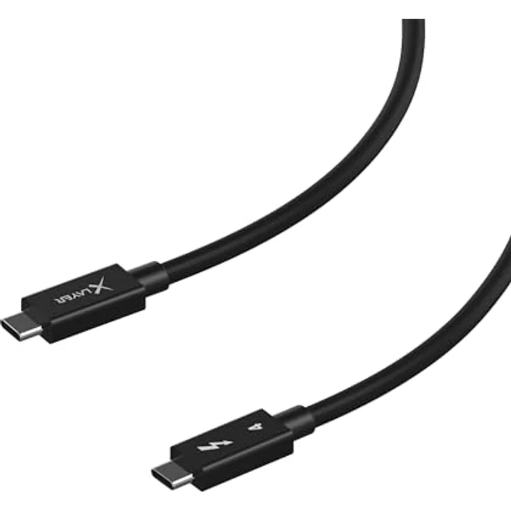 XLayer Thunderbolt 4 Ladekabel 100cm, 240W / 40Gbps, USB-C auf USB-C, für Typ-C Geräte, schwarz – Bild 2