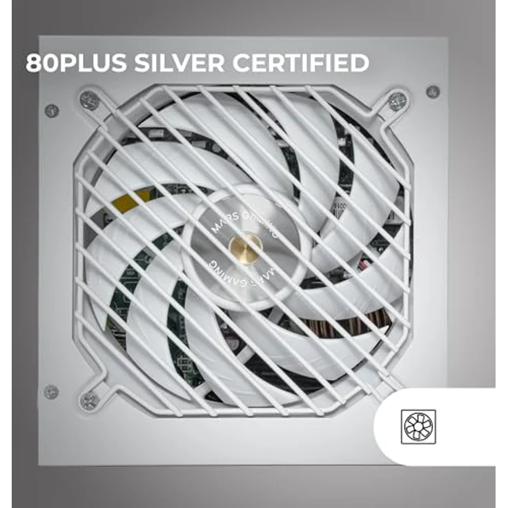 Mars Gaming MPZE750SI, ATX Netzteil 750W, 80 Plus Silver, 87% Effizienz, 10 Jahre Garantie, Weiß – Bild 4