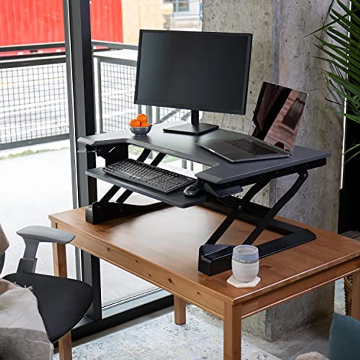 ERGOTRON WorkFit-T Sitz-Steh-Schreibtisch-Arbeitsplatz schwarz Anhebung bis 38cm belastbar bis 15 kg – Bild 2