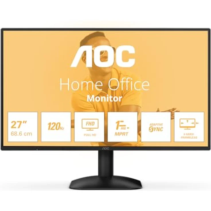 AOC 27B31H 27 Zoll Full HD Monitor, 120 Hz, Adaptive Bildsynchronisation, 1 ms Reaktionszeit, schwarz – Bild 2