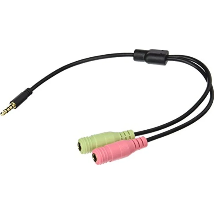 LogiLink CA0021 Audio Adapter 3.5 Stereo 4p. Male zu 2 x 3.5 Stereo Female, 0,15m – Bild 1