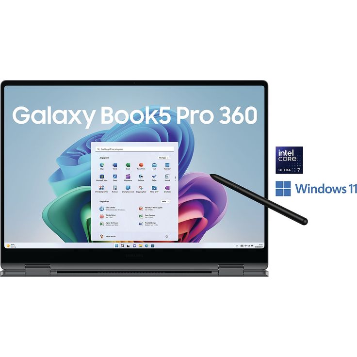 Samsung Galaxy Book5 Pro 360 - 16" Dynamic AMOLED Touch, Intel Core Ultra 7, 16GB RAM, 1TB SSD, Arc GPU, Wi-Fi 7, Gray – Bild 4