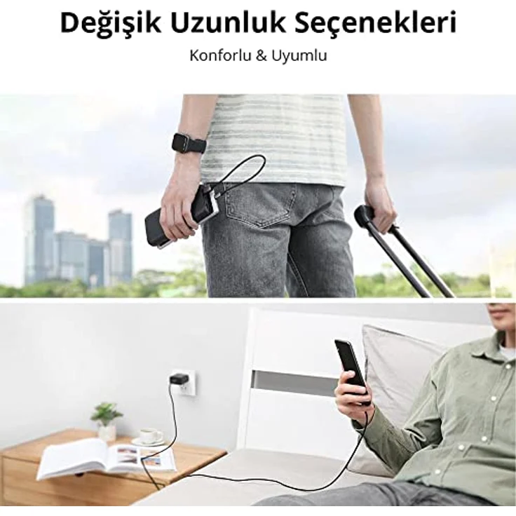 Ugreen USB-A auf Micro-USB Ladekabel 2.4A, 1 Meter, Grau - Schnelles Laden & Datenübertragung, haltbares Nylonmaterial – Bild 7