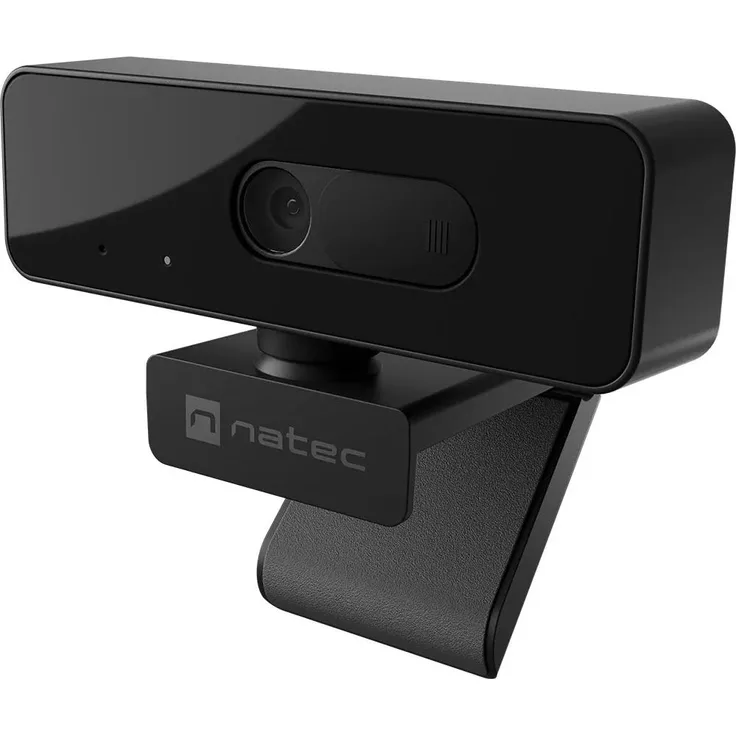 Natec Galago Webcam, 2 MP, 1920 x 1080 Full HD, 30 fps, 75° Sichtfeld, USB mit Webcam-Abdeckung