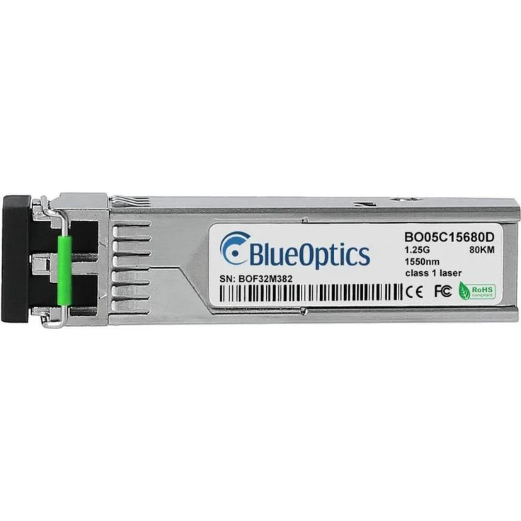 BlueOptics Hirschmann SFP1G-TR15H kompatibler SFP BO05C15680D, Transceiver für Gigabit Ethernet, Silber