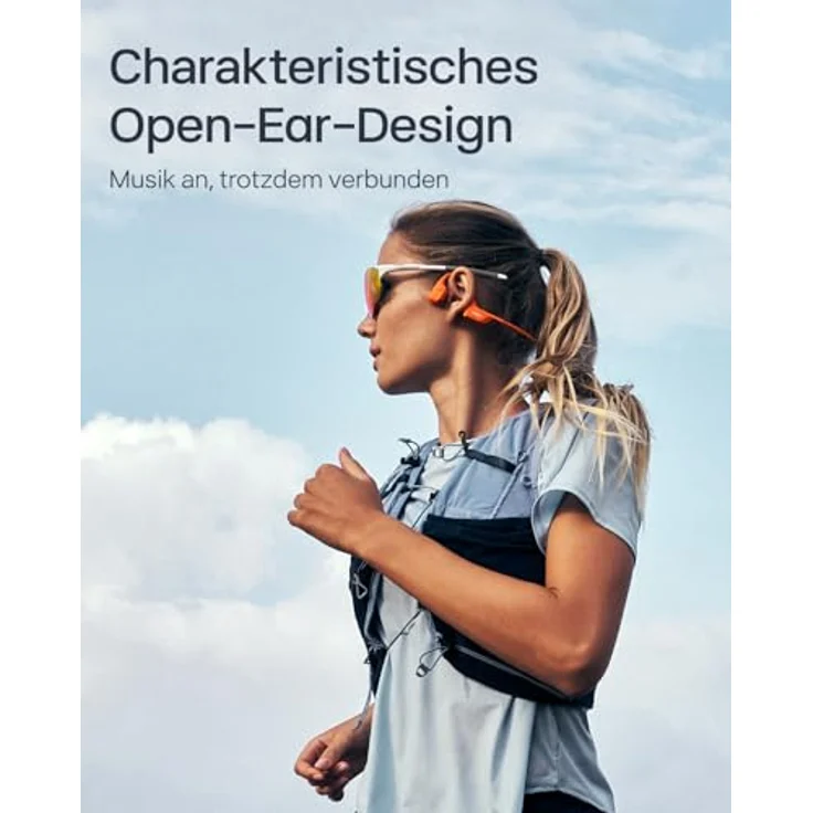 SHOKZ OpenRun Pro 2 Knochenschall Sportkopfhörer, Orange, Bluetooth 5.3, Geräuschunterdrückung, IP55 wasserdicht, 12 Std. Wiedergabe, USB-C Schnellladung – Bild 4