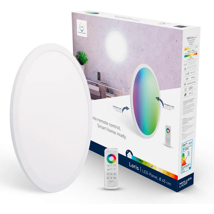 Tint Loris Tint, LED Deckenleuchte in Weiß, dimmbar, RGB-Farbspektrum, Smarthome-kompatibel, 5.1 cm