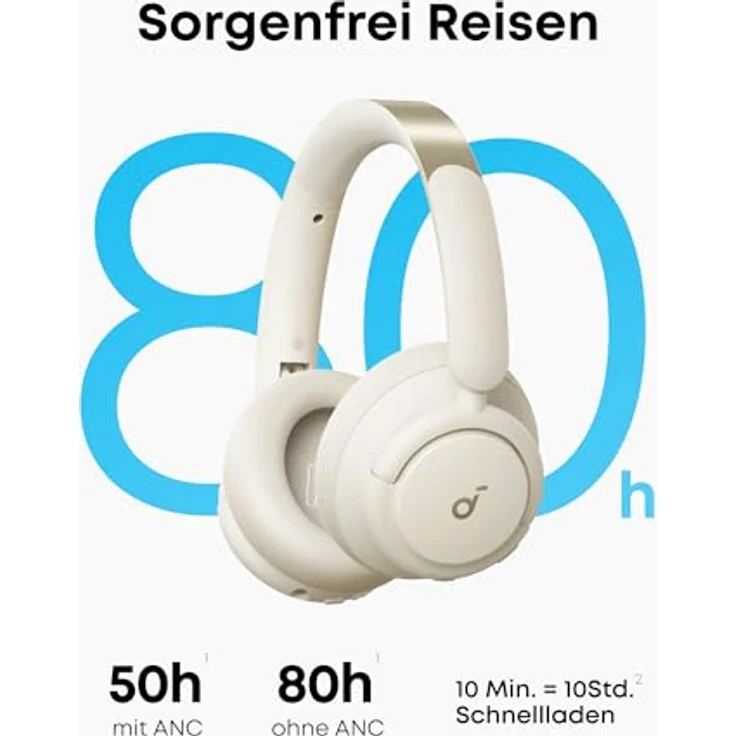 soundcore by Anker Life Q30, Hybrid Active Noise Cancelling Kopfhörer mit Hi-Res Sound, 40H Akkulaufzeit, Schnellladung, weichen Ohrpolstern, Bluetooth, weiß – Bild 4