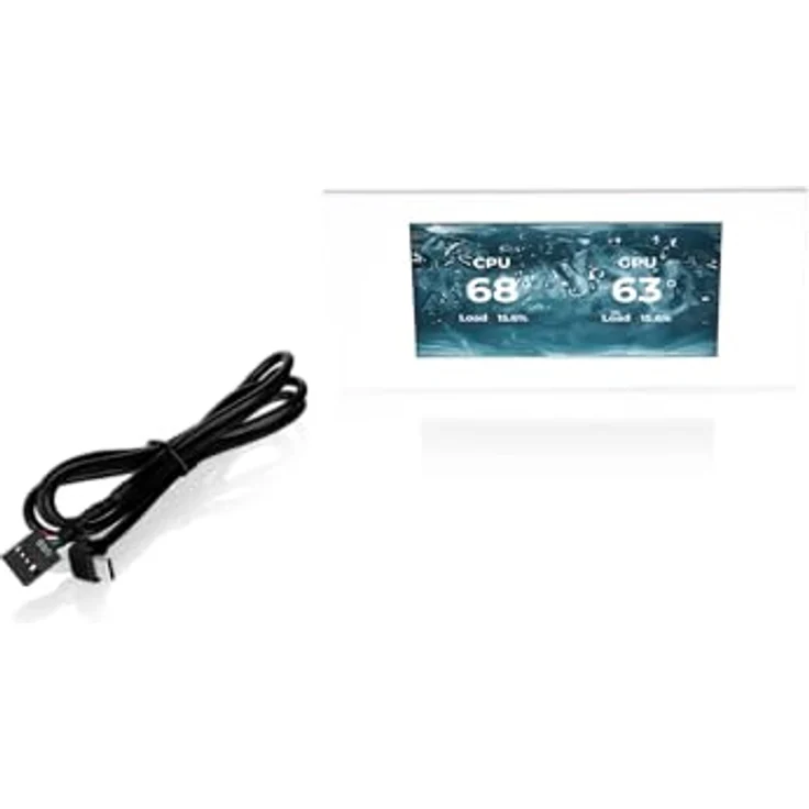 Thermaltake View 600 LCD Panel Kit, 6.0" TFT-LCD Display mit 1480 × 720 Pixel, individuelle Anpassung über TT RGB Plus, Farbe: Snow – Bild 1